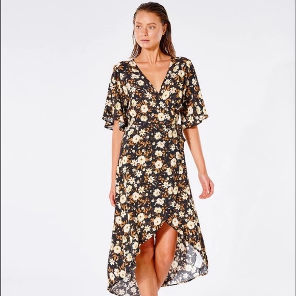 🔆RIP CURL🔆 SUNSET HAZE WRAP DRESS - Picture 3 of 11